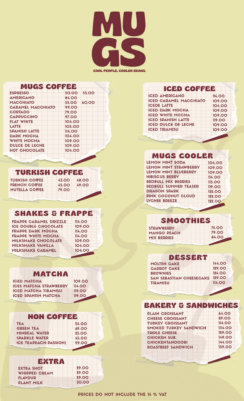 MugsEstate Menu - 2026 - One